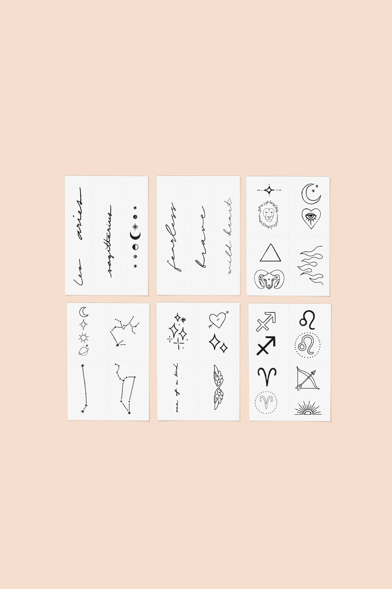 Fire Signs Temporary Tattoos