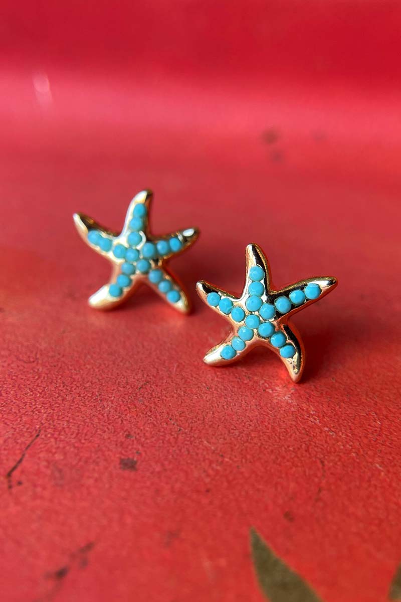 Beaded Starfish Earrings